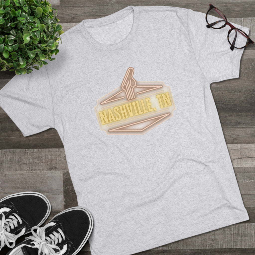 Nashville Music Tee, Unisex Tri-Blend Crew Shirt, Southern Style T-Shirt, Graphic Tee for Music Lovers, Nashville Souvenir Shirt