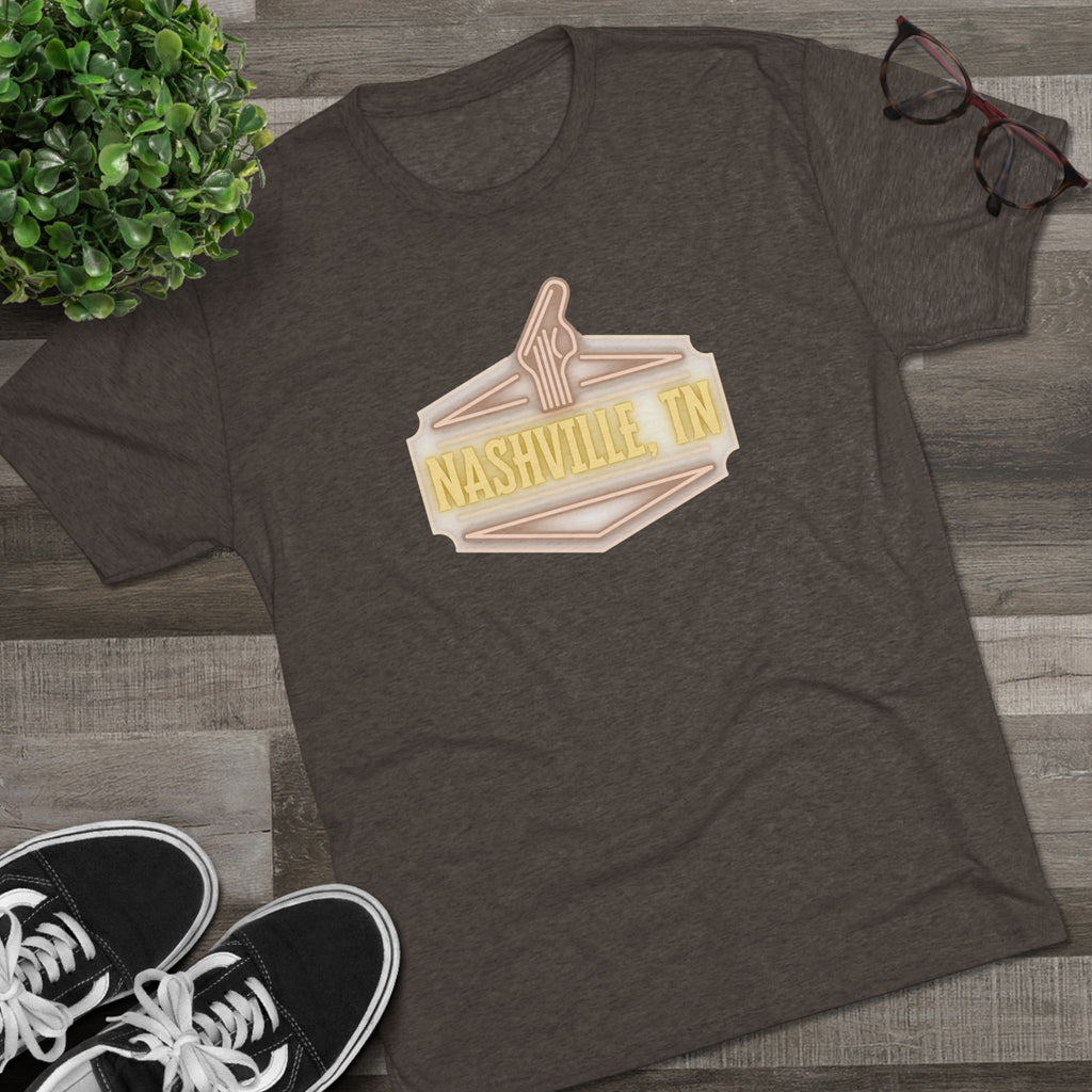 Nashville Music Tee, Unisex Tri-Blend Crew Shirt, Southern Style T-Shirt, Graphic Tee for Music Lovers, Nashville Souvenir Shirt