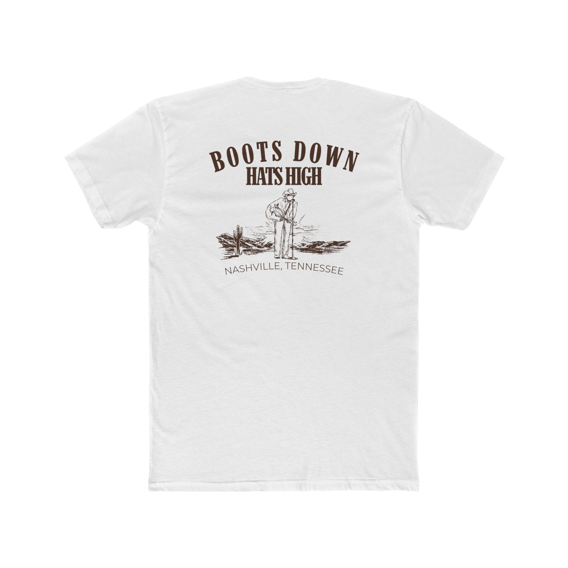 Boots Down Hats High Unisex Crew Tee, Western Shirt, Gift for Music Lovers, Southern Pride Tee, Casual Outfit for Every Day