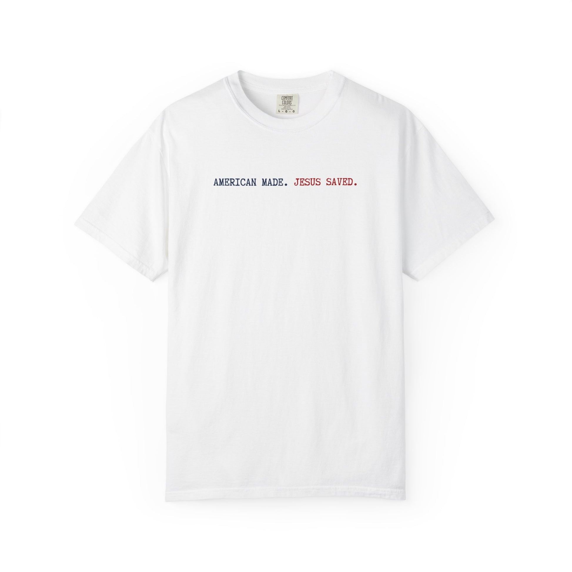 American Made Jesus Saved T-Shirt, Unisex Casual Tee, Faith-Based Top, Gift for Believers, Graphic Shirt, Everyday Wear