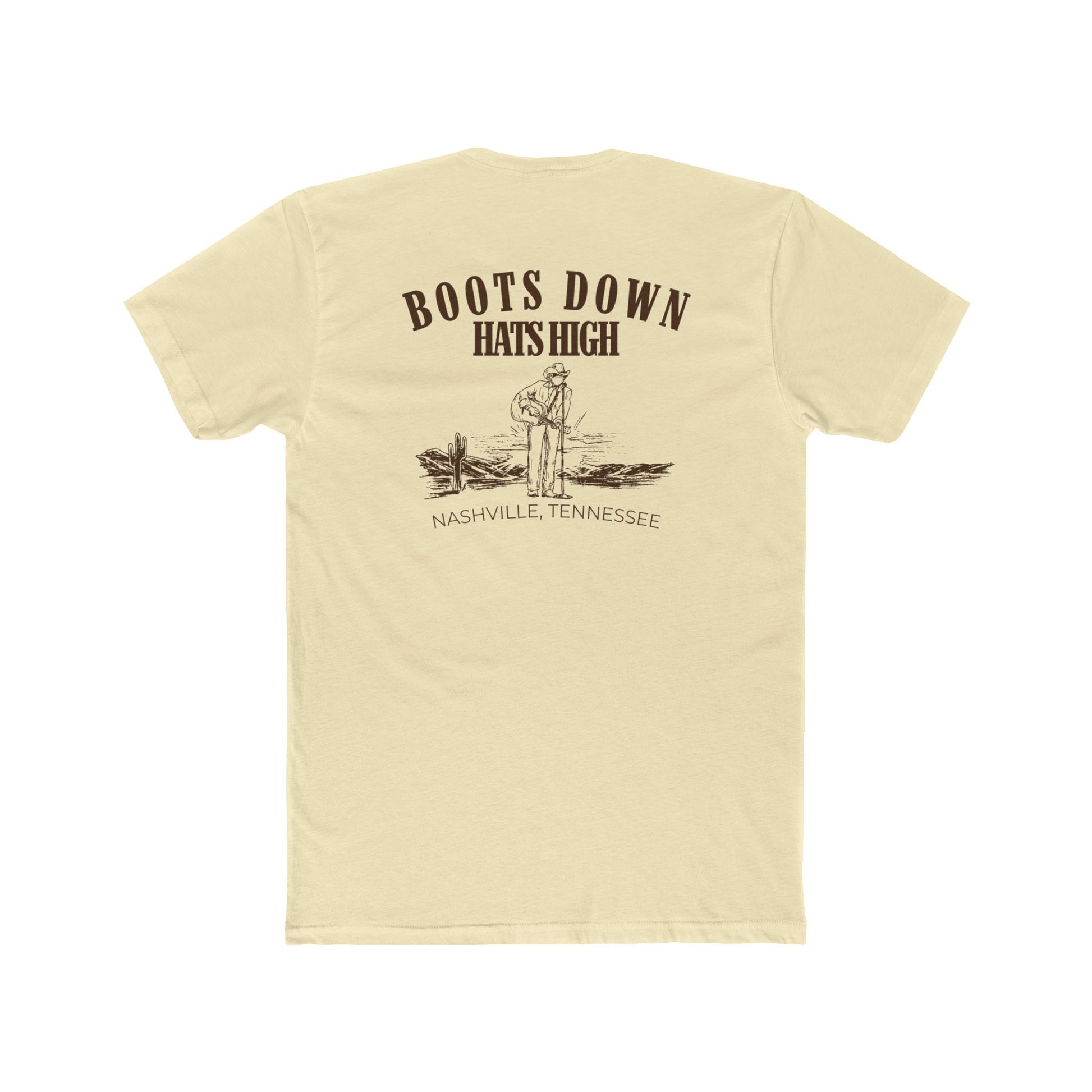 Boots Down Hats High Unisex Crew Tee, Western Shirt, Gift for Music Lovers, Southern Pride Tee, Casual Outfit for Every Day