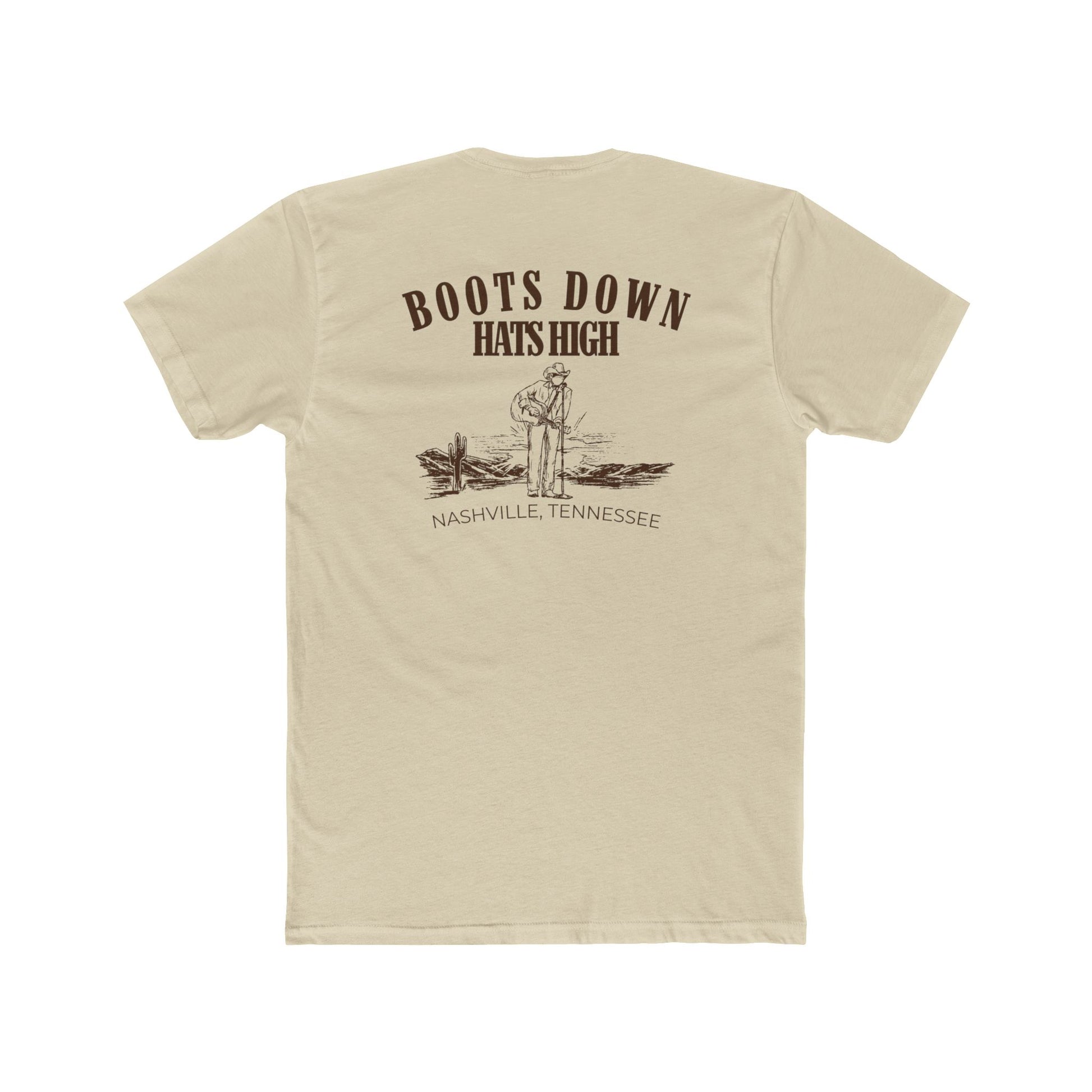 Boots Down Hats High Unisex Crew Tee, Western Shirt, Gift for Music Lovers, Southern Pride Tee, Casual Outfit for Every Day