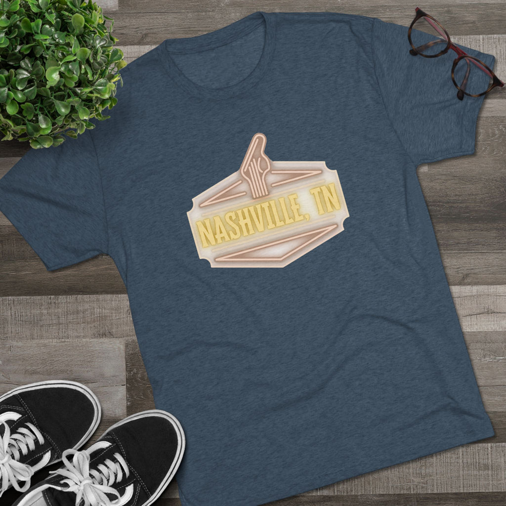 Nashville Music Tee, Unisex Tri-Blend Crew Shirt, Southern Style T-Shirt, Graphic Tee for Music Lovers, Nashville Souvenir Shirt