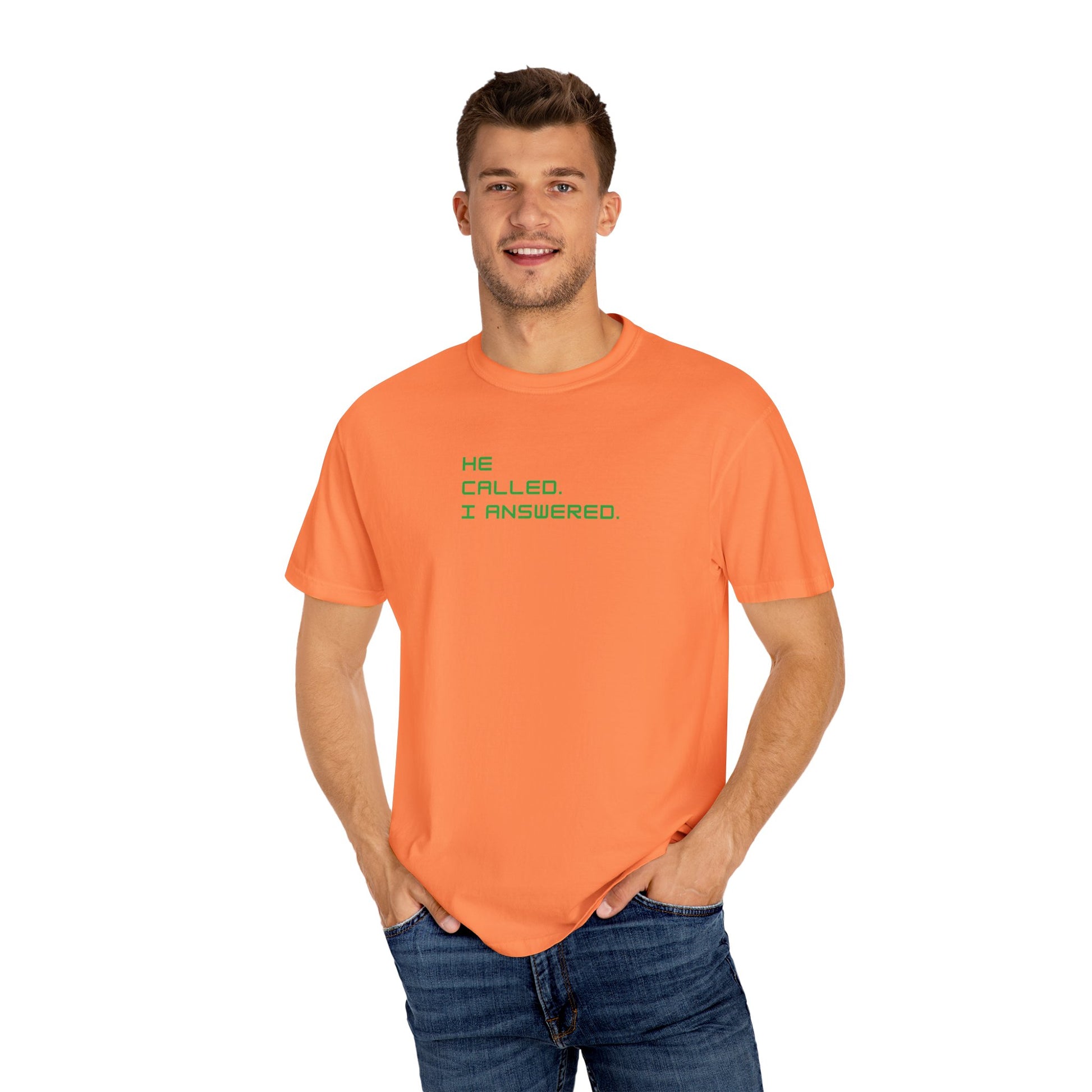 Casual Statement Tee featuring 'He Called, I Answered' - Gift for Friends, Everyday Wear, Birthday Present, Team Events, Summer Style